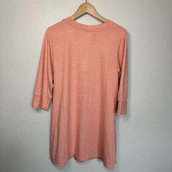 Cuddl Duds Sleep Shirt L Petite Peach Fleece Lined Comfort Sleep Cardigan Cozy - Picture 3 of 10